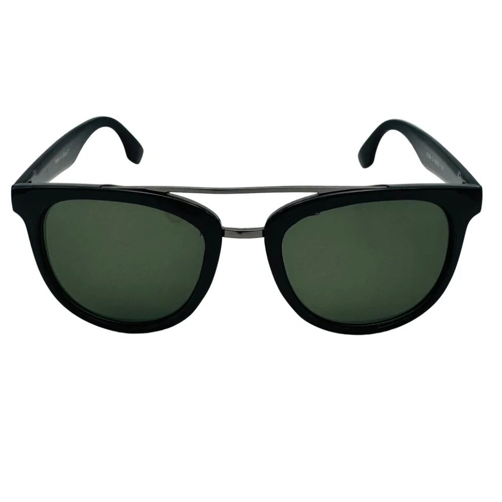 7037 | Black/Green Browline Sunglasses